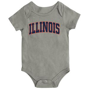 Image of ILLINOIS ARCH INFANT ONESIE -  heathergrey